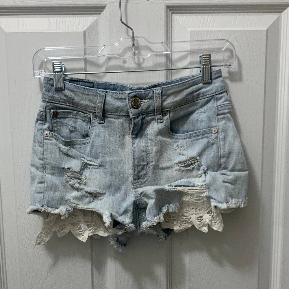 American Eagle Light Wash Jean Shorts